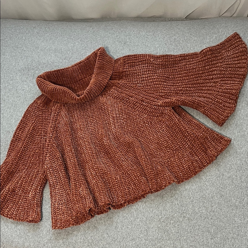 Coco Carmen Chenille Sweater Large Boho Swing Bell Sleeve